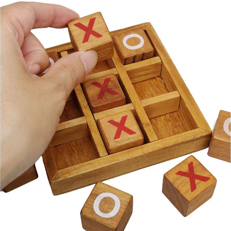 Tic Tac Toe Holz Xo Schach Brettspiel 3D Puzzle Brain Teaser Spaß Logik Herausforderungen Erwachsene Kinder Lernspiel zeug