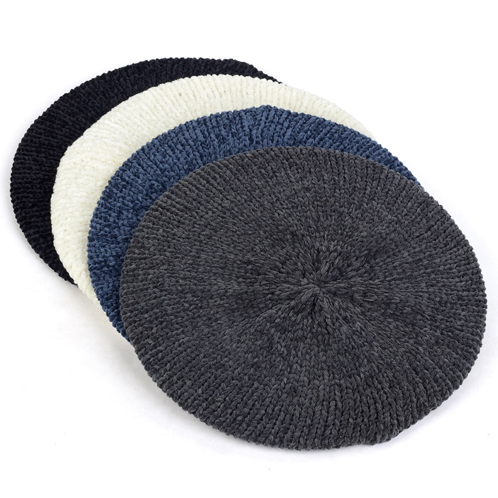 Knitted Wool Hats For Women Lady Winter Berets Spring Casual Warm Hat Female Solid Color Beret Hats Caps