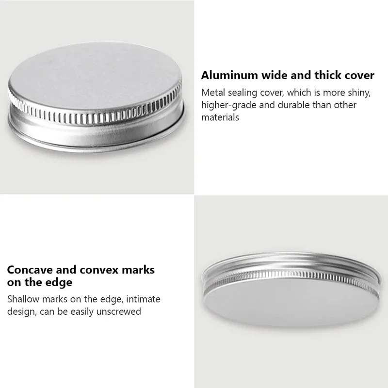 10Pcs Storage Jars Clear Aluminum Cap Empty Cosmetic Food Containers Travel Bottle Round Clear Plastic Jar Face Cream Sample Pot