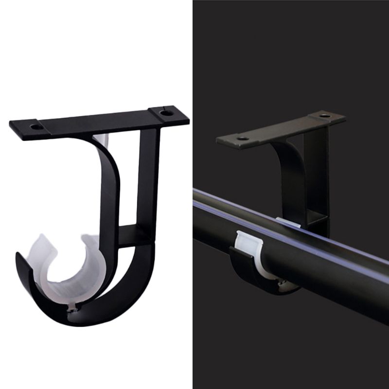4pcs Iron Curtain Rod Brackets Roof Mounted Window Hardware Holder Home Decor
