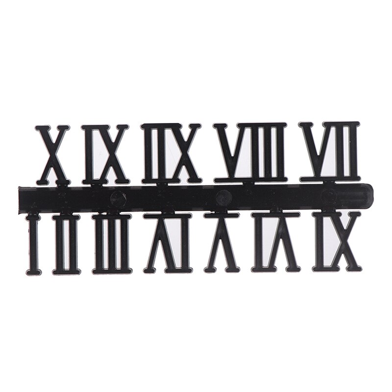 1Set Romeinse Cijfer Diy Digitale Vervanging Gadget Klok Wijzerplaat Digitale Mechanisme Delen Kaart Klok Accessoires Reparatie Klok Onderdelen: Black