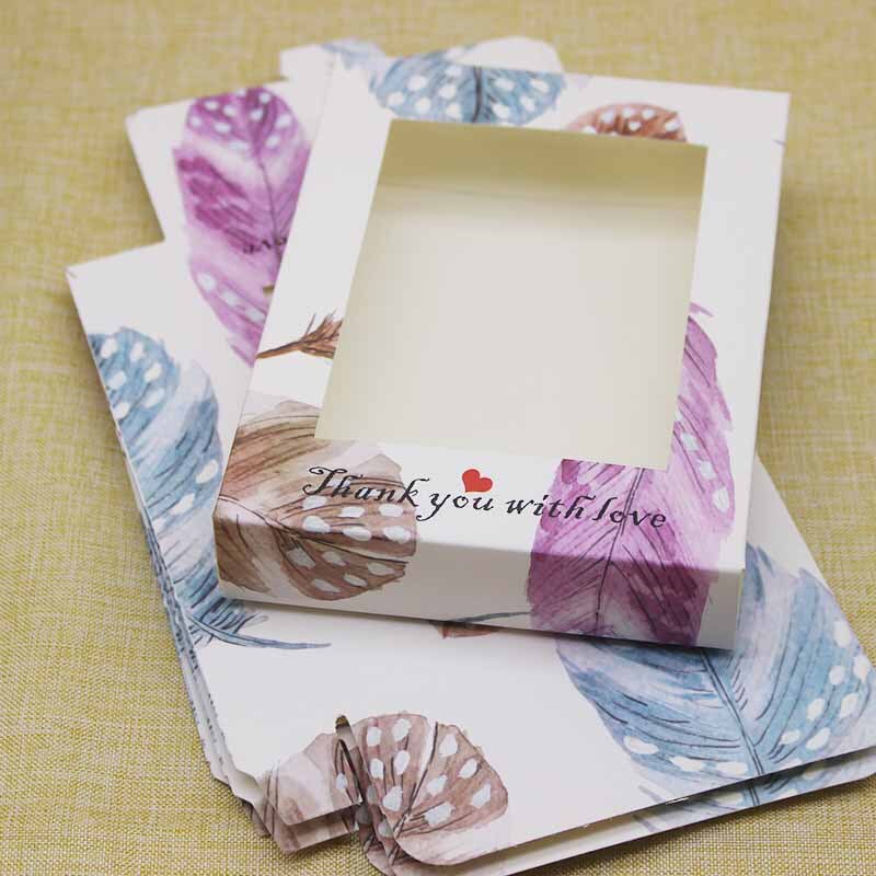 10 Uds papel para manualidades DIY de almacenamiento de caja de de Navidad con ventana dulces en caja de cajas gracias en casa proveedores caja: Color zafiro profundo