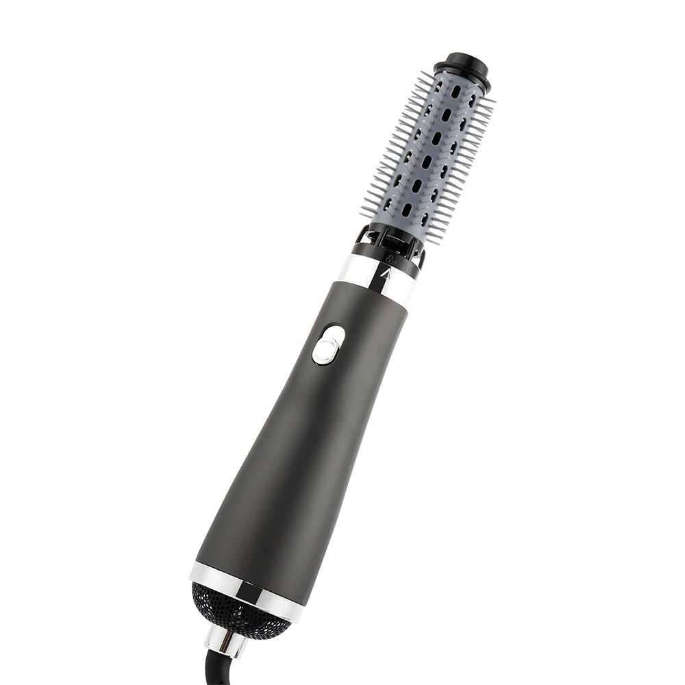 Ionic -Air Brushes 3 In1 Volumizer Hair Curler Hair Straightener Comb 360 Rotating Curling Hair Style Waves Curls Dryer Salon: grey