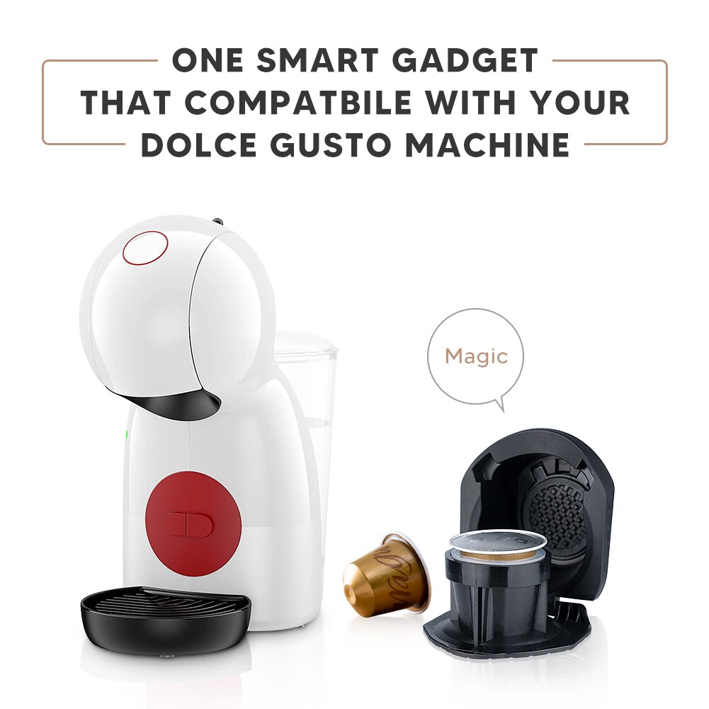 Gjenbrukbar kapseladapter for dolce gusto kaffekapselkonverter kompatibel med genio s og piccolomaskin kaffetilbehør