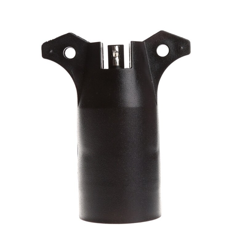 Black 7 Way Round to 4 Pin Flat Trailer Connector Adapter Plug Truck Accessories Trailer Parts: Default Title