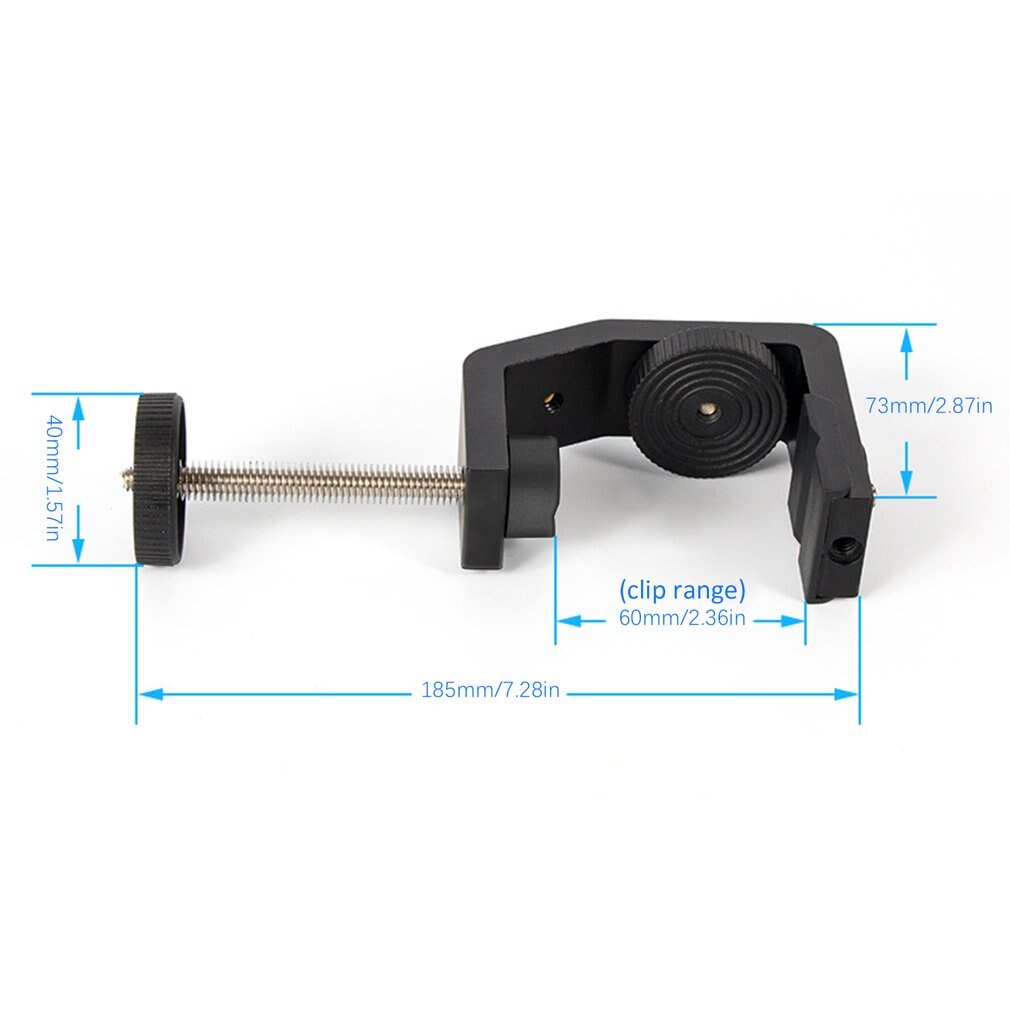 Desktop Universal Multifunction C-style Camera Screw Clamp + 360 Degree Mini Ball Head 1/4\" Screw Flash Speedlite Table Tripod