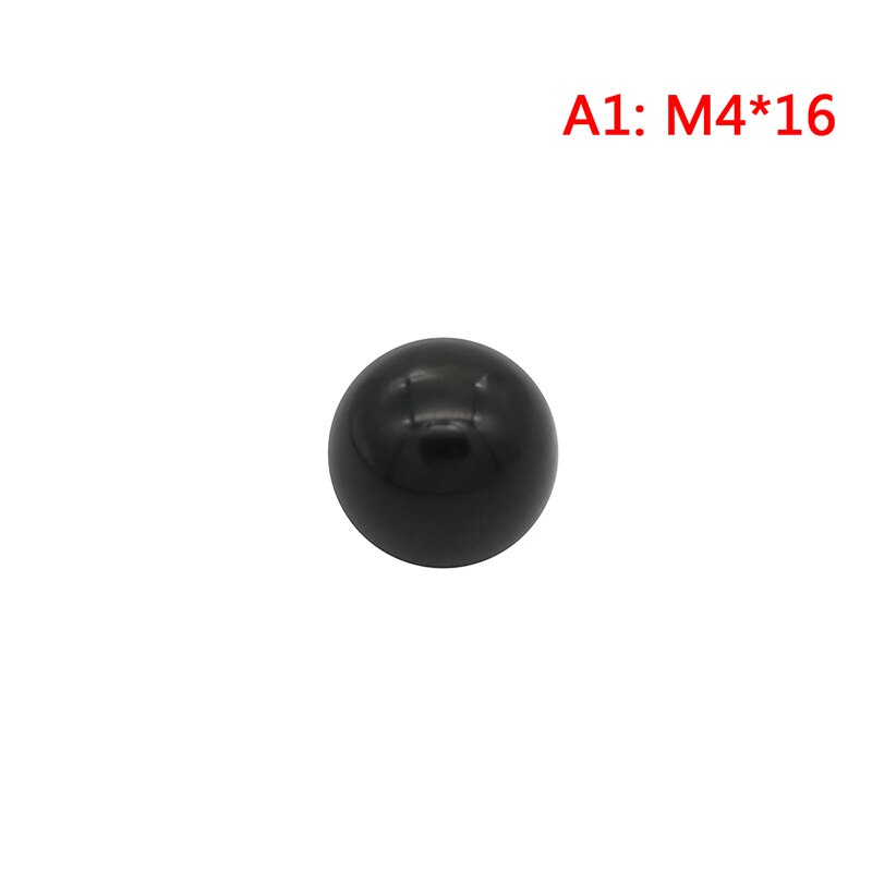 M4/m5/m6/m8/m10/m12 gevind sort plast fastspænding kobberkerneknap kugleformet hoved fastspændingsmøtrik knap 1 stk: A1