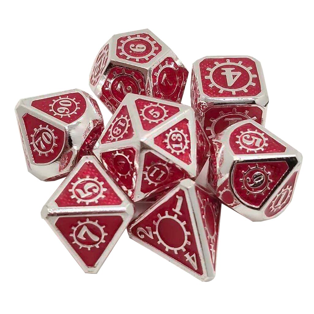 7Stck polyedrisch Multi-einseitig Metall Pro Drachen Waage DnD Pfadfinder RPG würfelt: 11