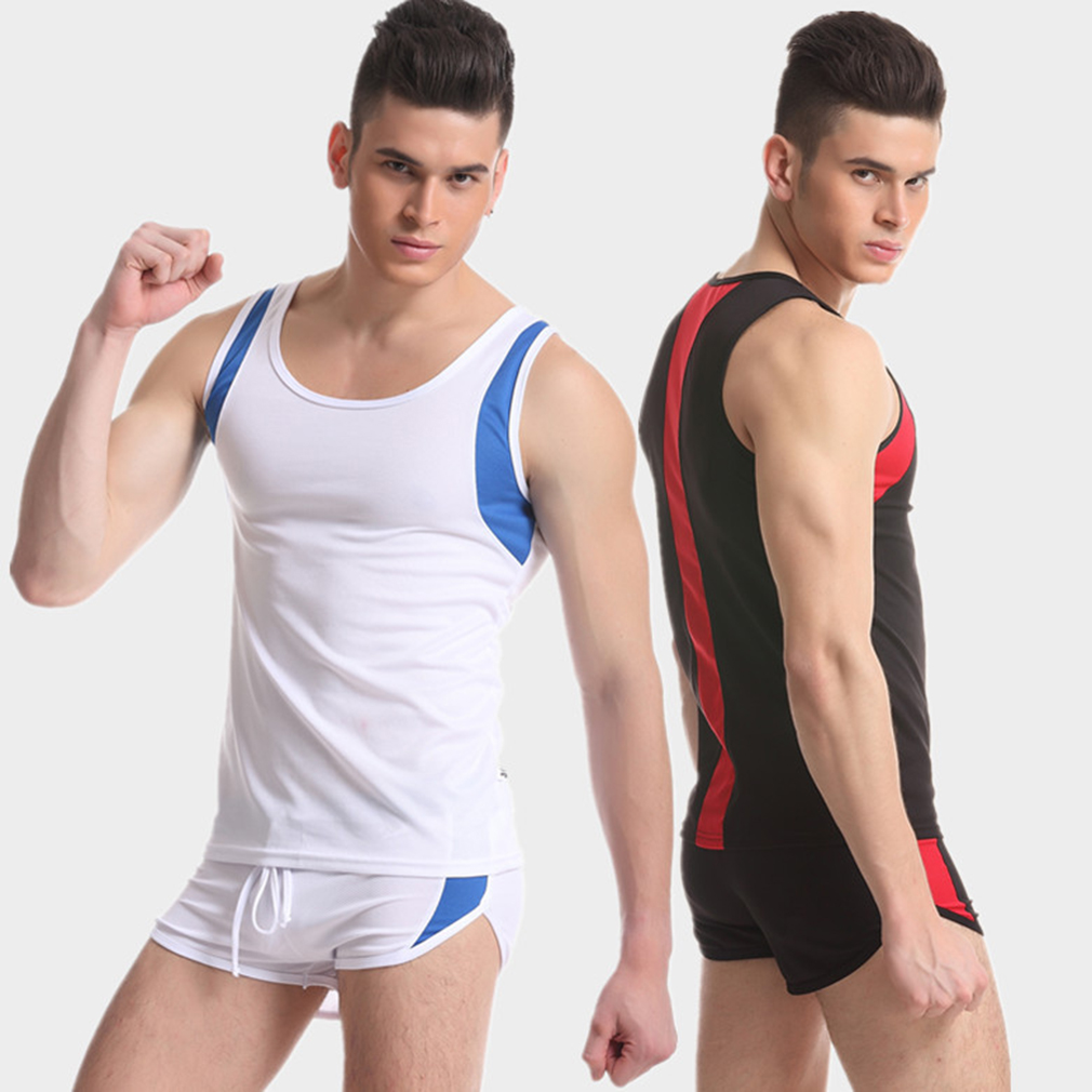 Men Male Outdoor Sport Exercise Vest Quick Drying Comfortable Cotton Solid Running Cycling Vest Shirt