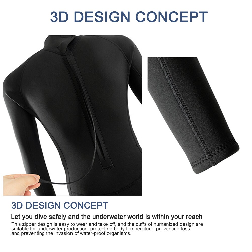 Mono completo de 3mm para hombre, traje cálido elástico para natación, surf, traje de baño de una pieza, esnórquel húmedo