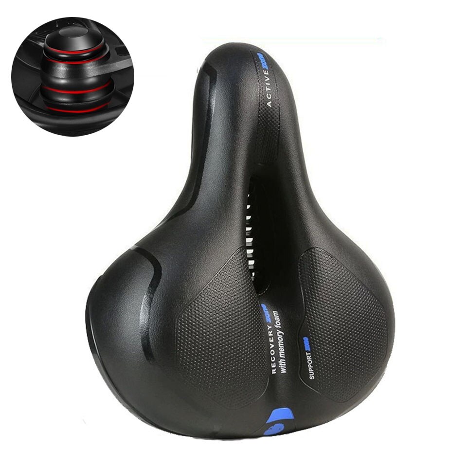 Sillín de bicicleta de GEL 3D para hombre y mujer, asiento grueso para bicicleta de montaña y carretera, hueco, transpirable, cómodo y suave: Blue A