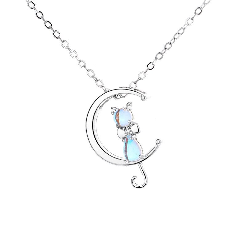 1pcs Moon Rabbit Pendant Necklace Cute Women Animal Collarbone Chain Accessories Jewelry Girl: style 4