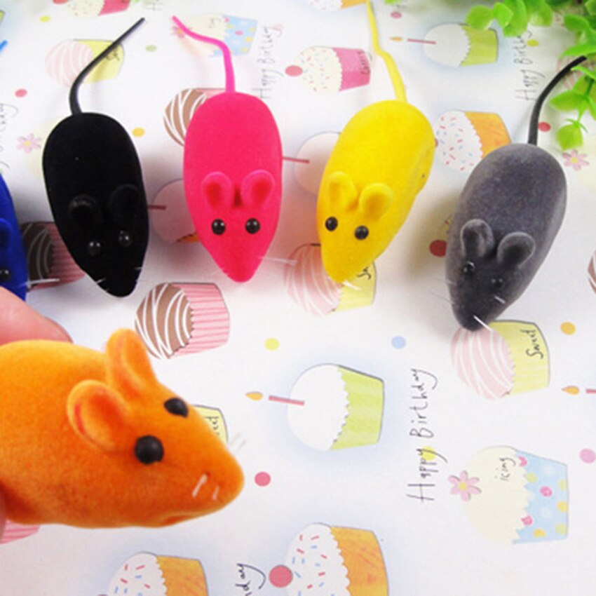 2Pcs Mouse Squeak Sound Funny Rat Playing Toy For Cat Kitten Pet Mini Funny Playing Toys For Cats Kitten