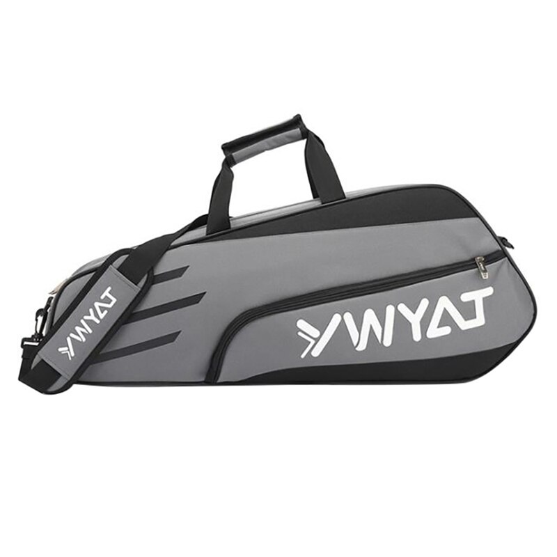 YWYAT Badminton Bag Outdoor Sports Training Fitness Racket Bags Large Capacity Waterproof Badminton Racquet Backpack: black gray