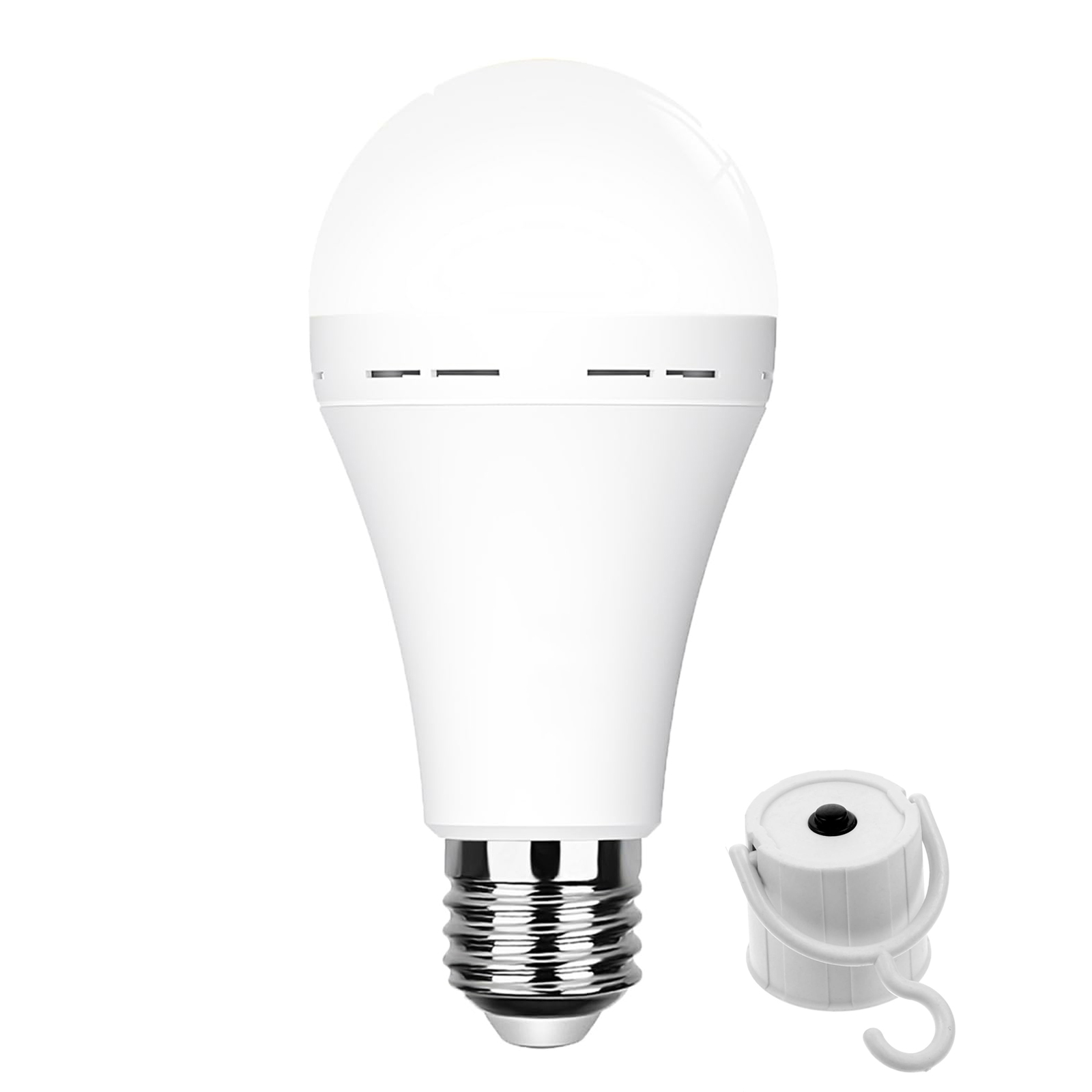 1/4er-Pack wiederaufladbare Notfall-Glühbirnen, batteriebetriebene LED-Glühbirne, E27, 12 W, 60 W, äquivalent für Stromausfall zu Hause, Camping: Weiß