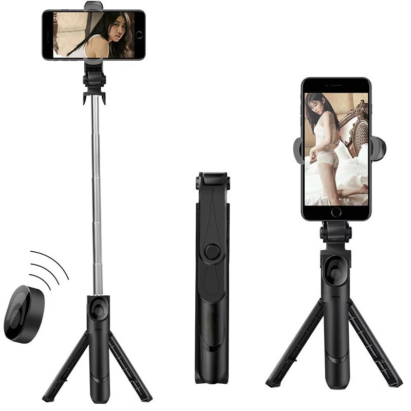 Wireless Bluetooth Selfie Stick for iphone Android for Huawei Foldable Handheld Monopod Shutter Remote Extendable Mini Tripod: XT09s