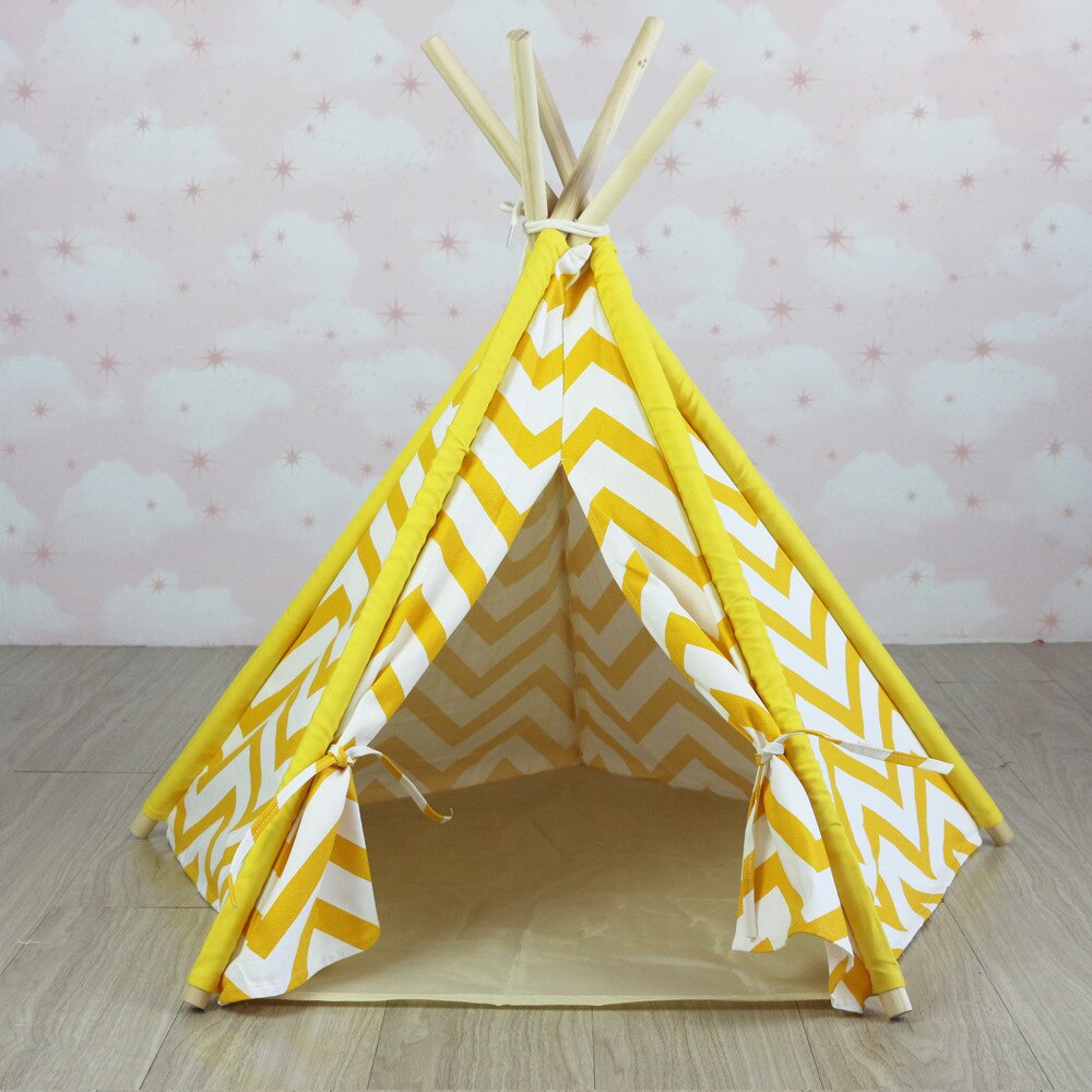 Chevron Canvas Dog Teepee No Cushion 24" Tall