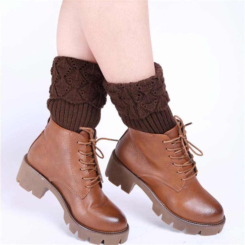 Leg Warmers Women Warm Knee High Winter Knit Solid Crochet Leg Warmer Socks Warm Boot Cuffs Beenwarmers Socks