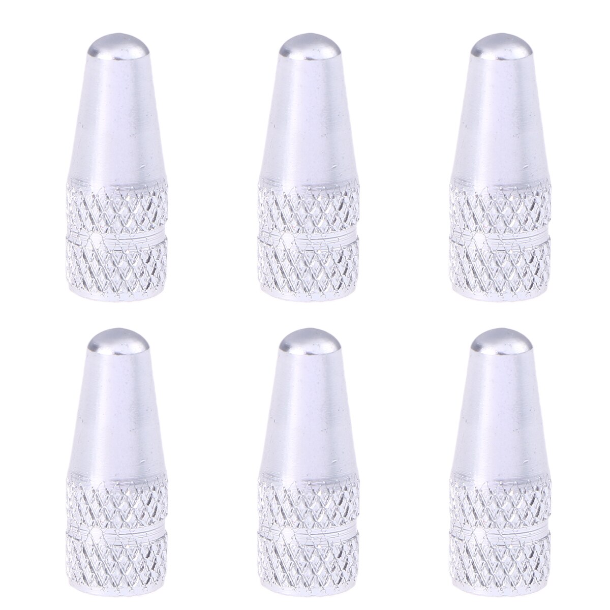 6 stuks fiets aluminiumlegering franse ventieldopjes voor mtb racefiets mountainbike banden ventieldopjes stofhoezen voor: Zilver