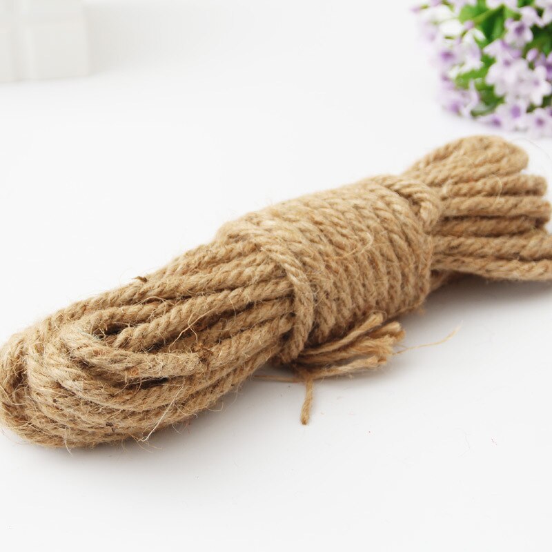 6mm naturalna juta sznurka pasek z juty liny konopne strona sznureczki do pakowania prezentów ślubnych nici DIY Craft wykonany ręcznie dekoracyjny Pet drapanie: khaki