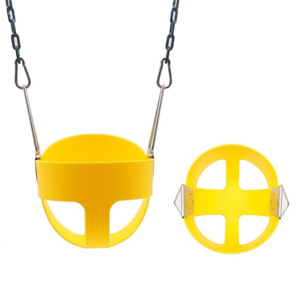 Heavy-Duty High Back Full Bucket Toddler Swing Seat, Fully Assembled (Yellow, Red, Blue): Yellow