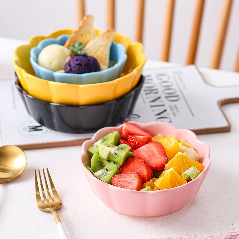 Ceramic Salad Bowl Net Red Cheese Baked Rice Baking Baking Bowl Fruit Dessert Home