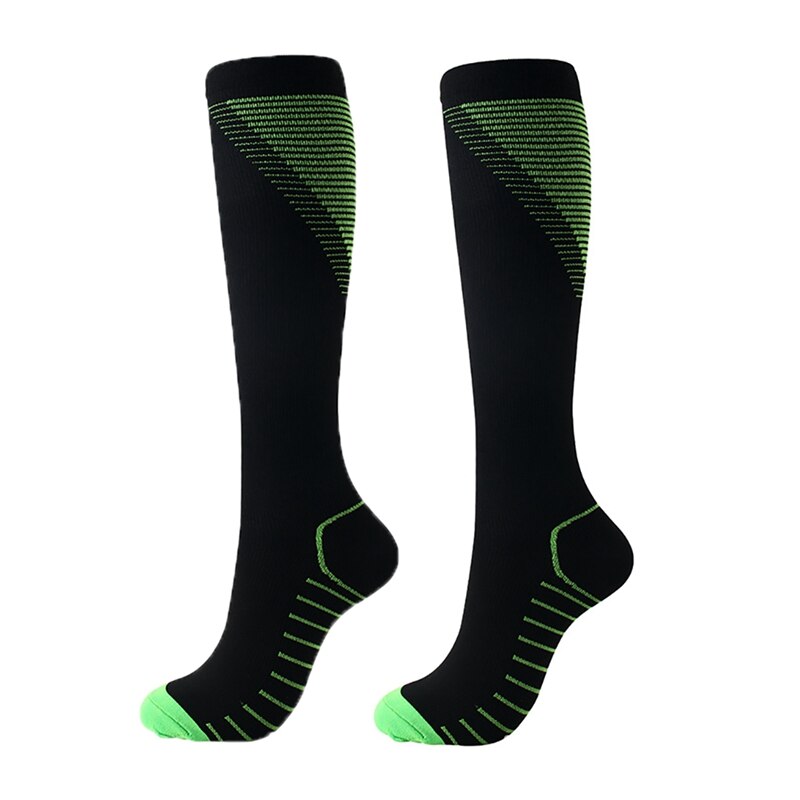 Sports Socks Compression Socks Running Women Men Marathons Circulation Athletic Edema Varicose Veins Travel Over Knee Stockings: Green / M