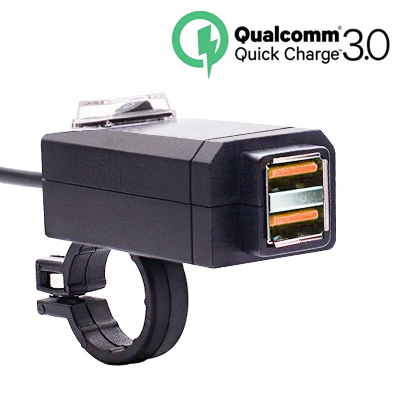 EAFC QC 3,0 USB Motorrad Ladegerät Wasserdicht Dual USB schnell Ändern 3,0 12V Netzteil Adapter Universal- Gebühr für telefon