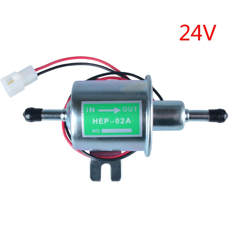 Lage Druk Universele Diesel Benzine Benzine Elektrische Brandstofpomp HEP-02A 12V 24V Voor Auto Motorfiets Atv brandstofpomp: 24V-silver