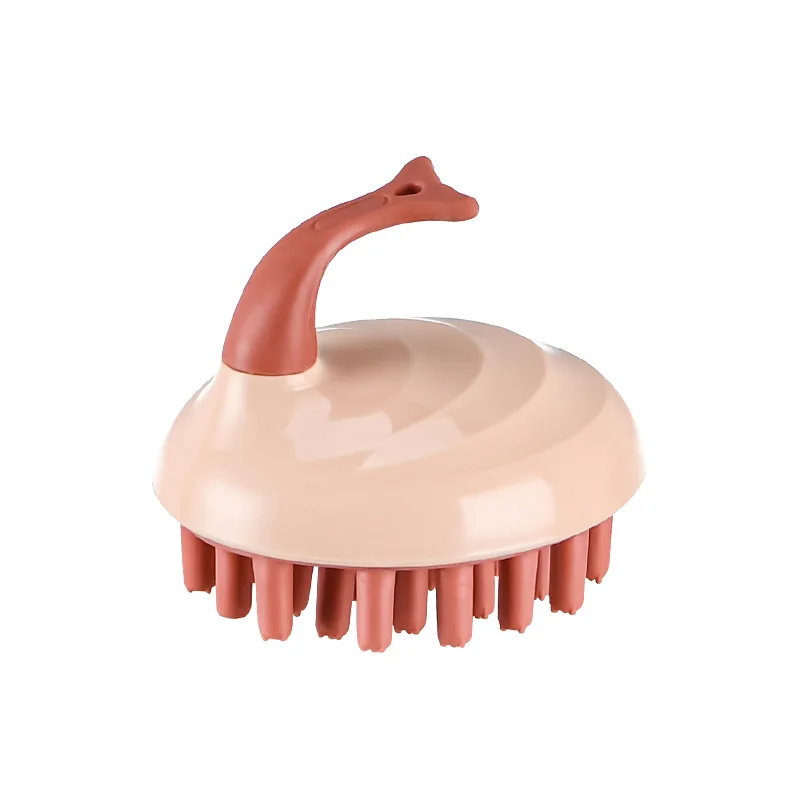 Siliconen Shampoo Borstel Huishoudelijke Haar Schoonmaken Shampoo Doet Geen Pijn Het Hoofd Nat En Droog Massage Shampoo Kam Met Handvat: GRIJS