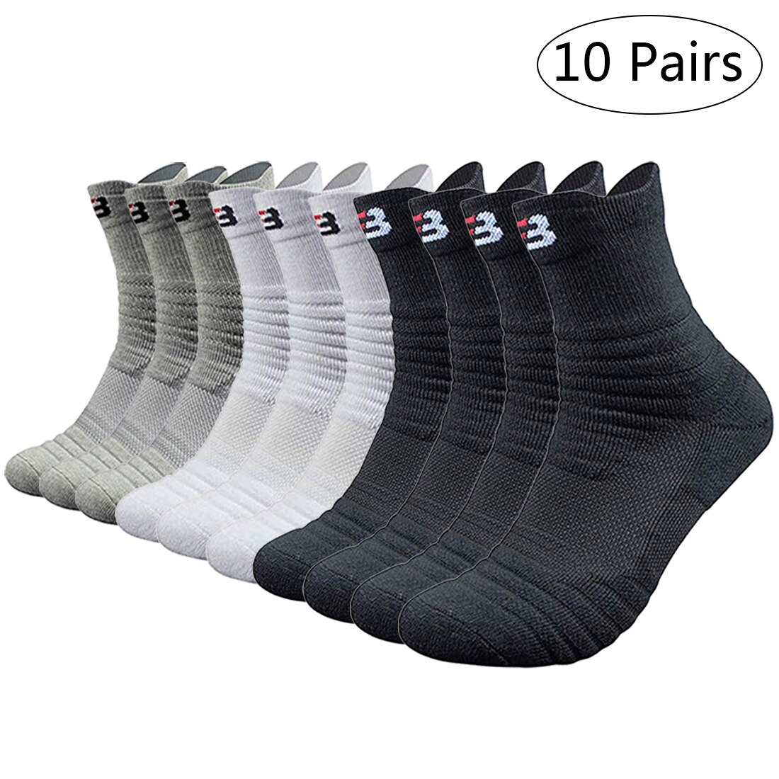 Basketball Sport Socks velonoski Winter Thick Outdoor Sports Fitness Compression Sock Chaussette Homme Sport: 10 pairs