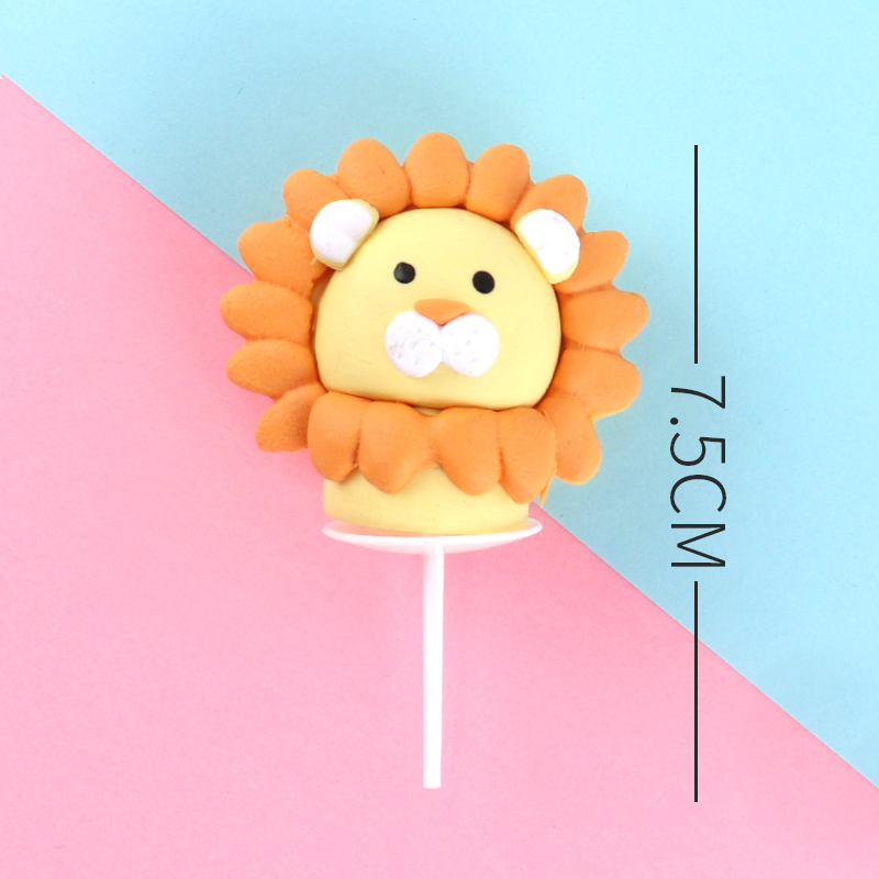 Cakelove Wood Swing animals Decoration Leaf String Felt Tree Bee Cake Topper for Kid Birthday Party Supplies Baking Lovely: lion