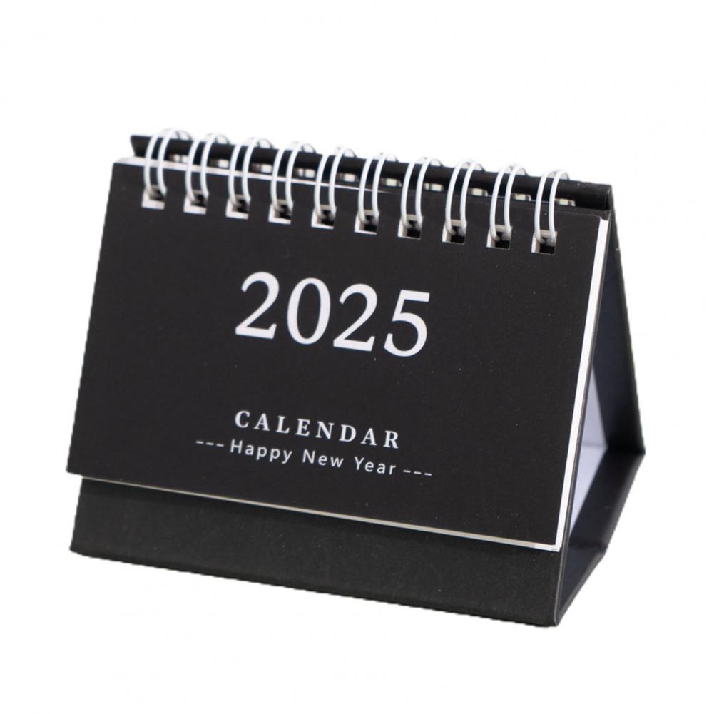Calendario da tavolo 2025 Calendario da tavolo pieghevole triangolare superiore bobina pianificatore Organizzatore annuale per casa ufficio Regali di Capodanno 2025: Rosso