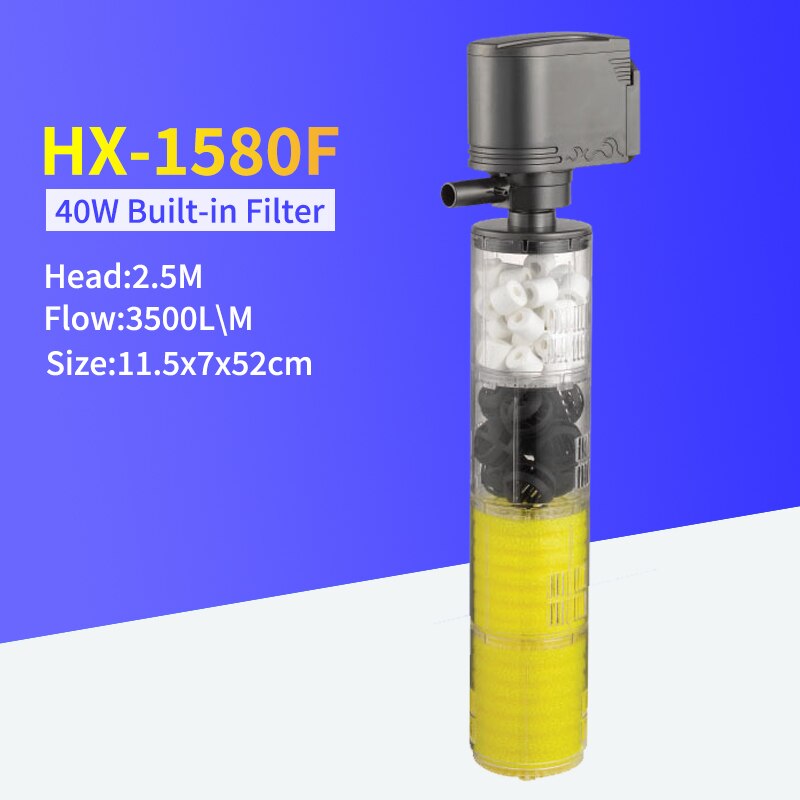 3 in 1 stille aquariumfilter dompelbare zuurstof interne pomp spons water met regensproeier voor aquarium luchtverhoging: G262778