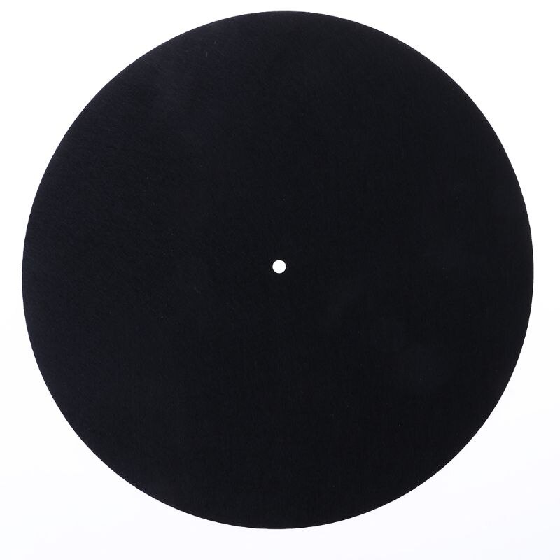 Turntable Mat Slipmat Audiophile 12'' in Platter Vinyl Record Players Anti-Vibr 77HA: Black Color