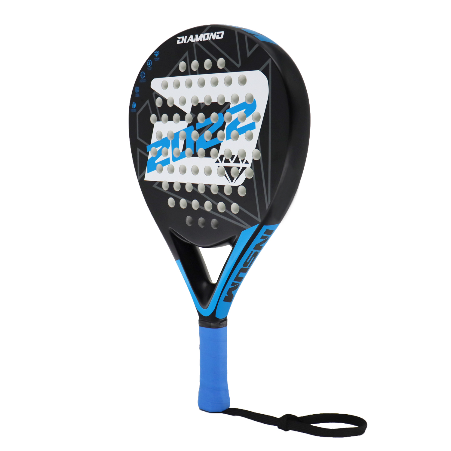 INSUM Padel Racket Carbon Fiber Soft EVA Surface High Balance Diamond Shape Sports Racket for Advanced Players Paddle