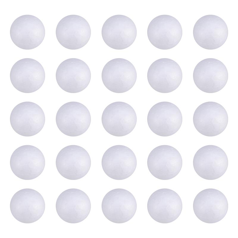 Bolas de espuma de poliestireno para decoración de bodas, bolas redondas de poliestireno sólido para manualidades de modelado, material de bricolaje (6/5/4/3/2cm), 50/100 Uds.: Blanco