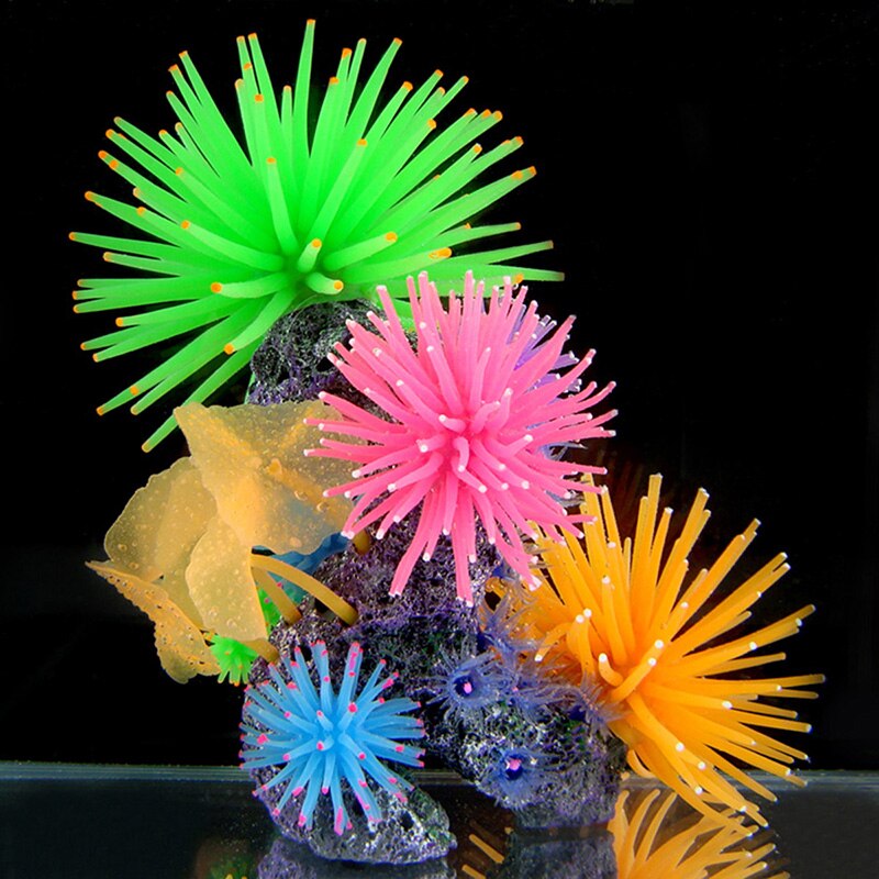 Gesimuleerde Zee-egel Silicone Aquarium Fish Tank Kunstmatige Coral Plant Onderwater Ornament Decor