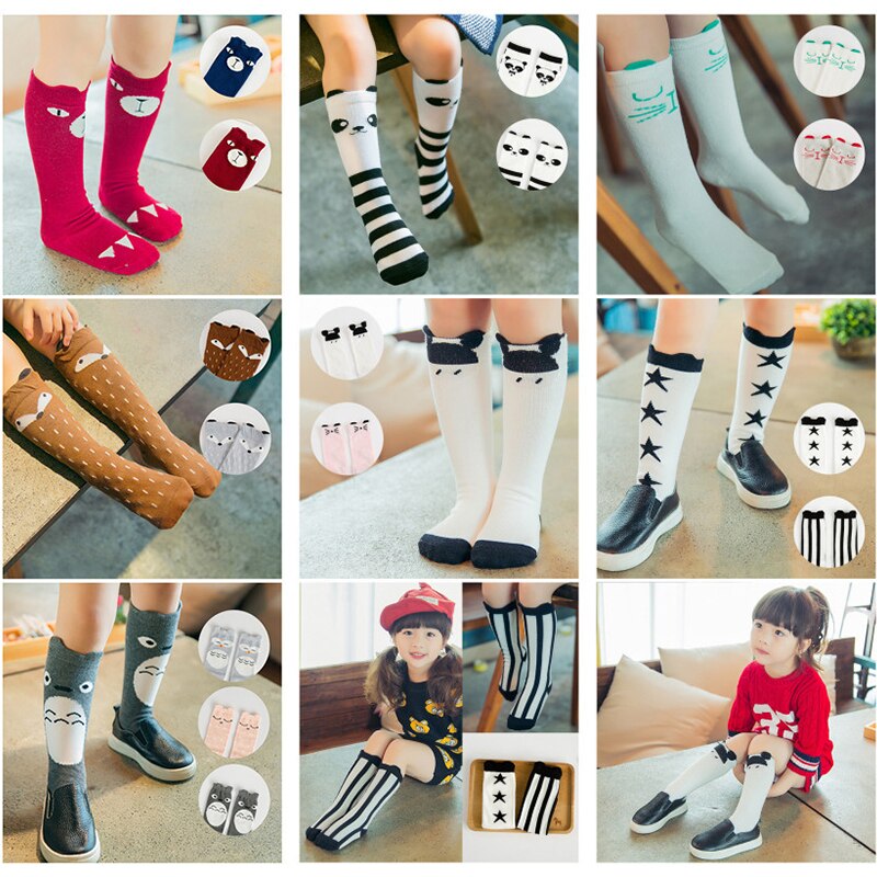 Herbst Winter Nette freundlicher Fuchs Socken Totoro Bär Pfannkuchen Karikatur Mädchen Knie Hohe Baby Lange Neue YYT357