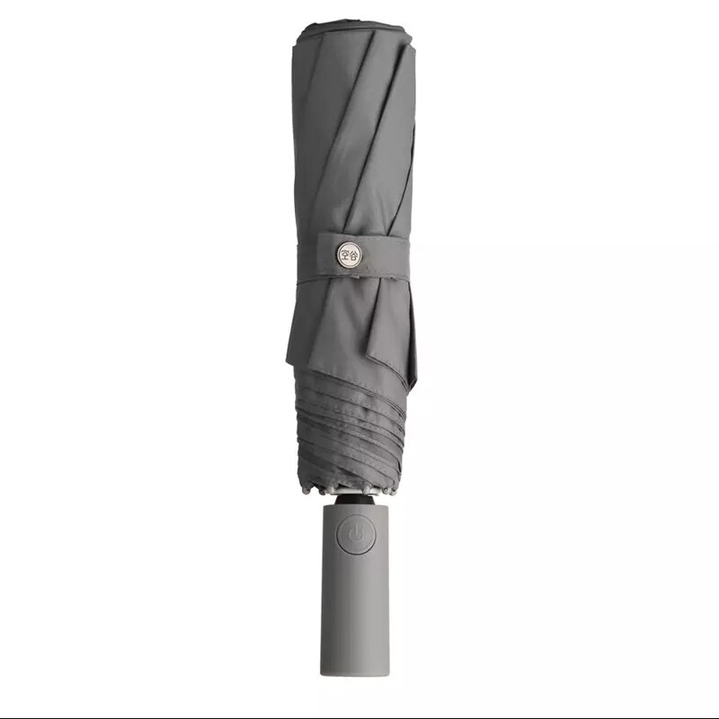 Paraguas automático plegable para hombre y mujer, sombrilla reflectante UV a prueba de viento, de aluminio, para verano e invierno: Gray