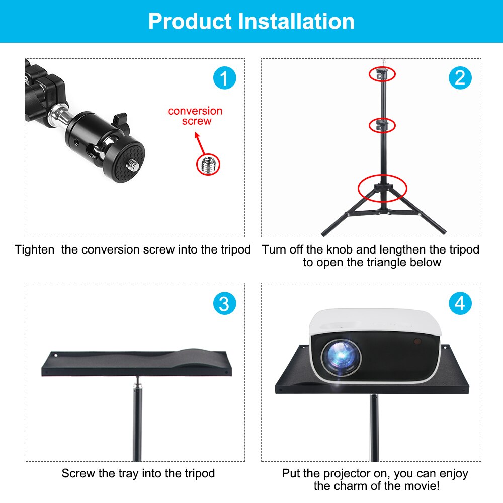 Rigal Projector Stand Universal RD850 RD813 TD90 Projetor Projector Stand Mount Laptop Camera Projection Tripod 110cm 160cm