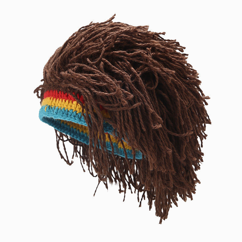 Mannen Vrouwen Synthetische Pruik Valse Vlecht Dreadlock Dreadlocks Beanie Cap Handgemaakte Gehaakte Hoed Rasta Jamaica Cosplay Party Hoofddeksels: Zilver
