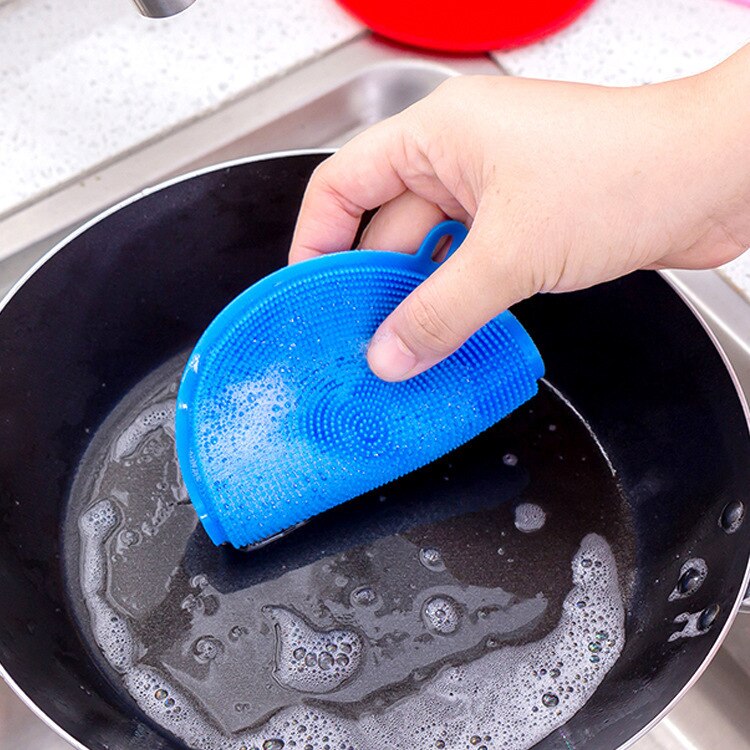 Silicone Dishcloth Dishwashing Brush Oil-Free Kitchen Cleaning Brush Decontamination Multifunctional Melon Fruit Vegetable Scour