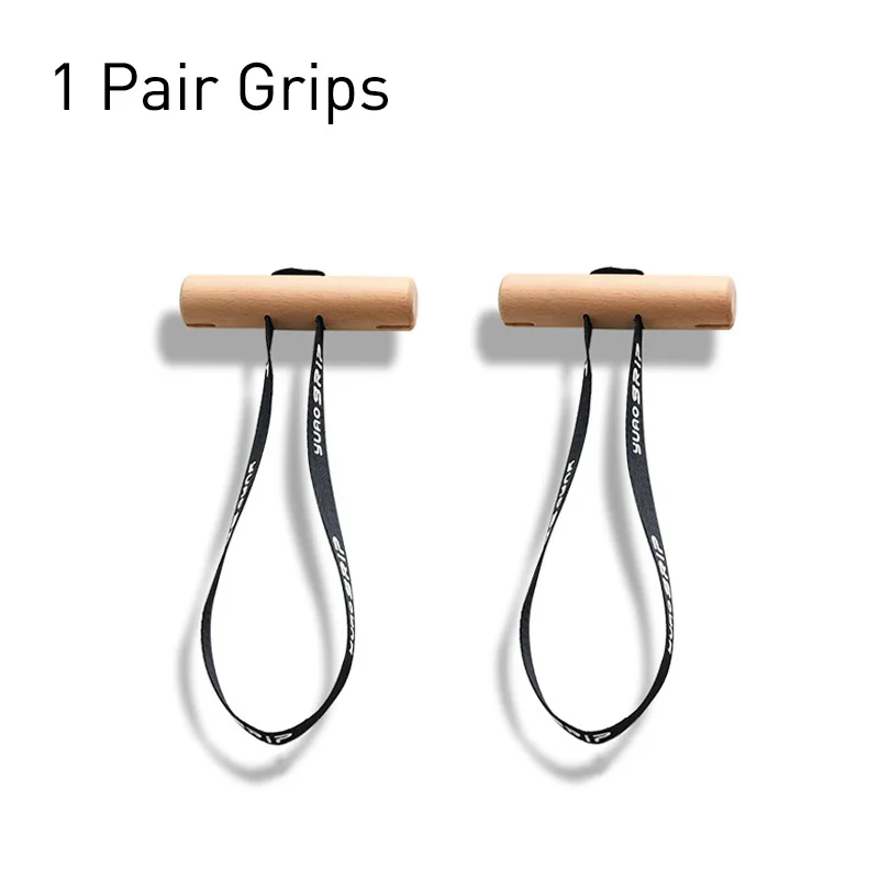 1 paar massief houten grip fitnessband handvat oefening pull-up krachttraining handgrepen stevige oefenapparatuur accessoires: Beige
