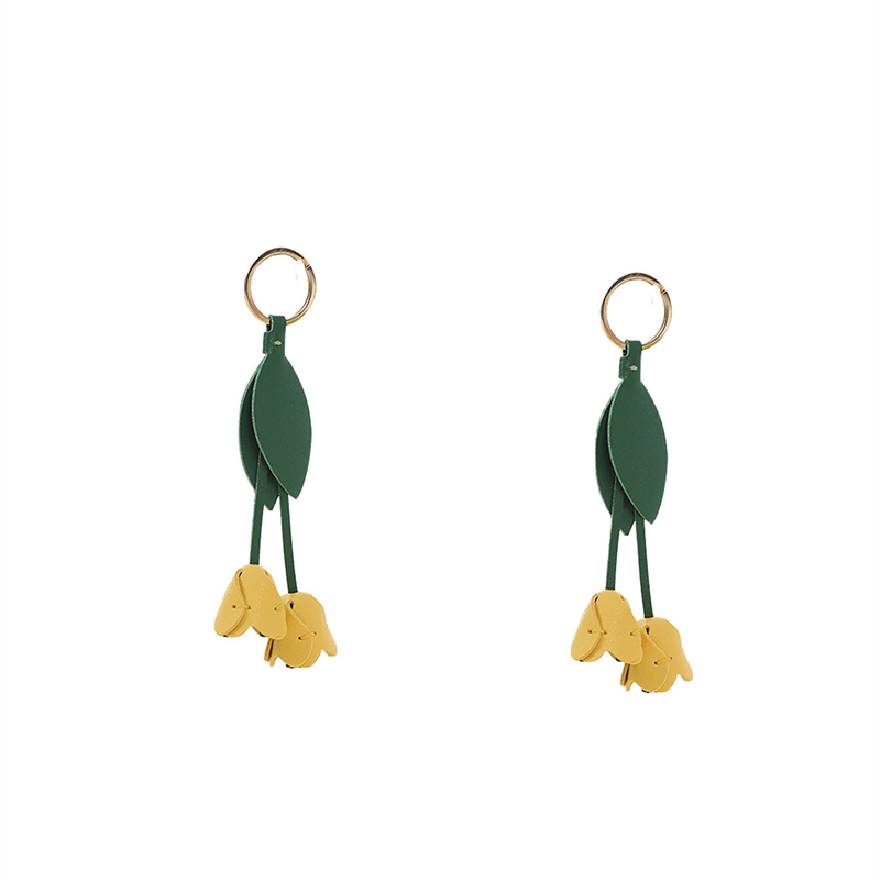 Elegante lederen accessoire handgemaakte lederen bloemen Ringen met de hand versierd Hangeraccessoire voor gebruik Gewone sleutelgereedschap