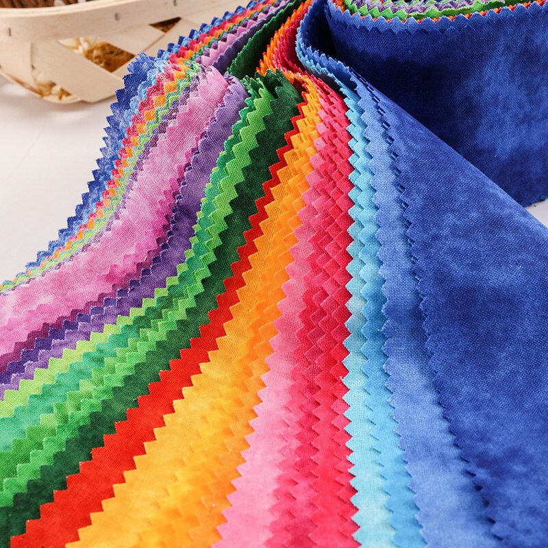 Tissu en coton à imprimé arc-en-ciel, rouleau de gelée, tissu pour couture bricolage-même 25 couleurs, 6.5x110cm, JA116