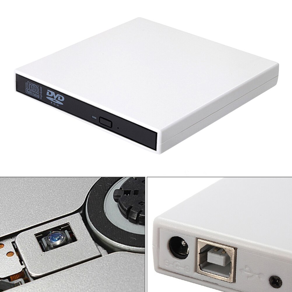 Home For PC Laptop External Ultra Thin Portable Optical Lightweight USB 2.0 Office Plastic CD Driver