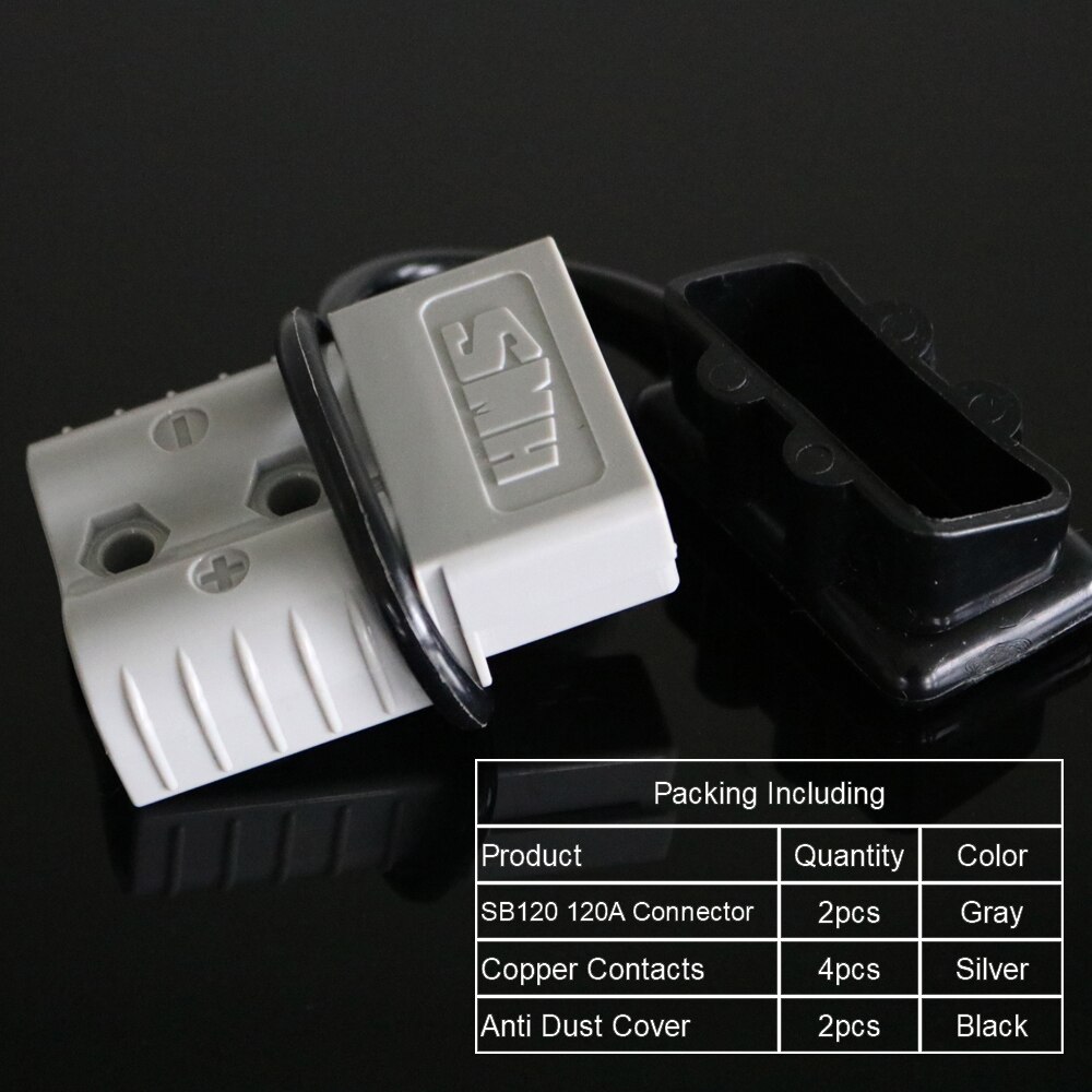 2Set 50 120 175 350 A Battery Charge Plug Quick Connector Kit Trailer Pair Connect Disconnect Winch Electrical Power Cables: 120A