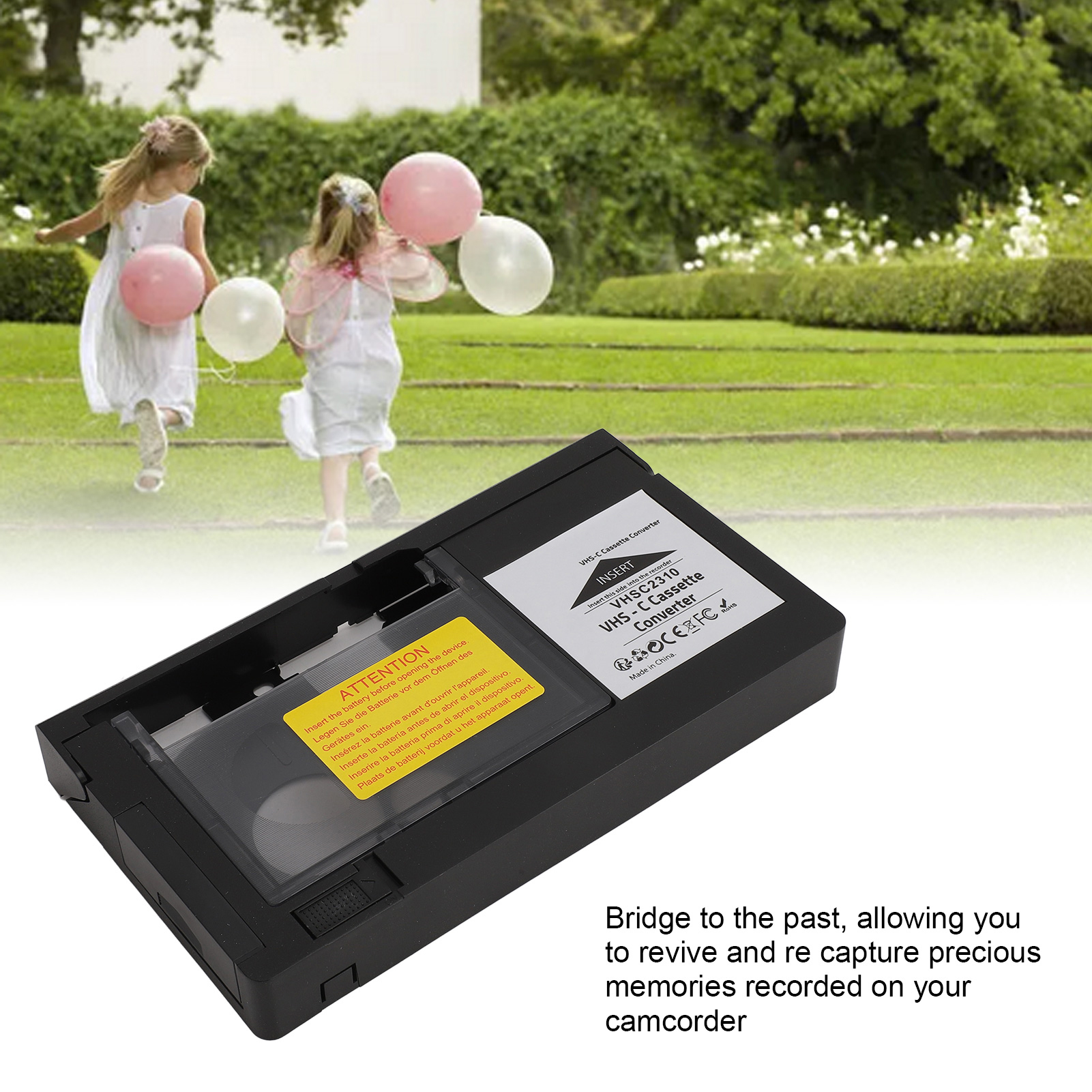 Camcorders Cassette Adapter Playback Recording Video Cassette Adaptor One Key Control for S‑VHS‑C S‑VHS Tapes