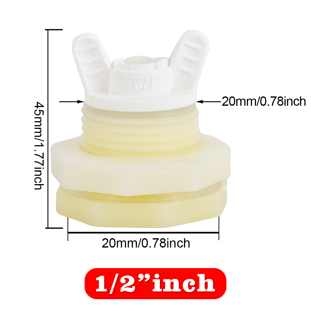 1/2 3/4 Zoll PVC-Schott-Wassertank-Anschluss-Adapter, passend für Stecker, Montage, Entwässerung für Regenfässer, Aquarien: Brown